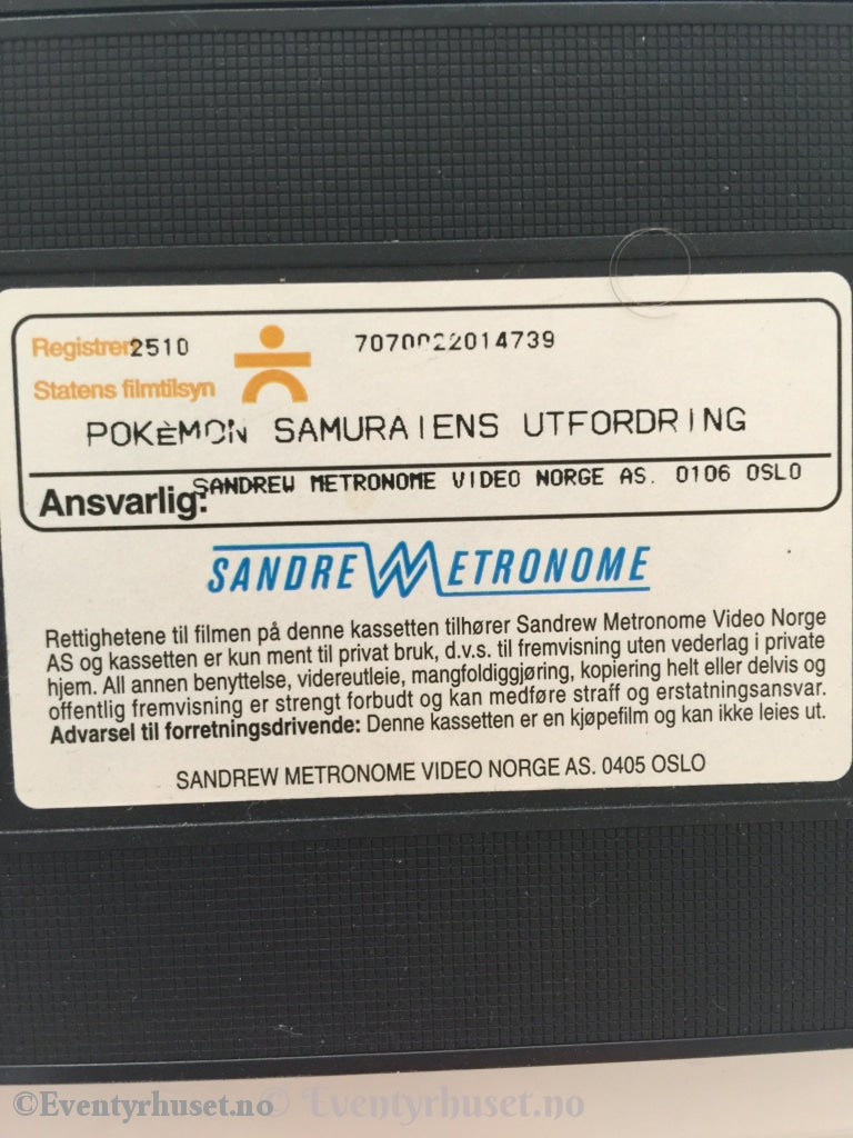 Pokémon 02. Samuraiens Utfordring. Vhs. Vhs