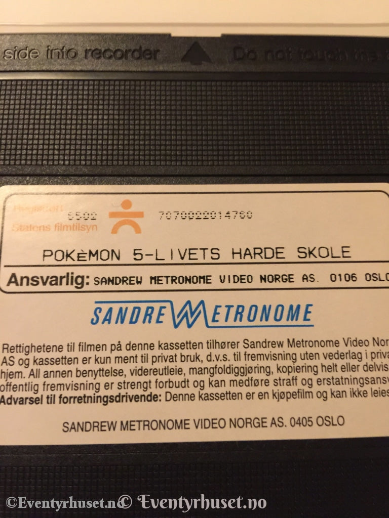 Pokémon 05. Livets Harde Skole. 1998. Vhs. Vhs