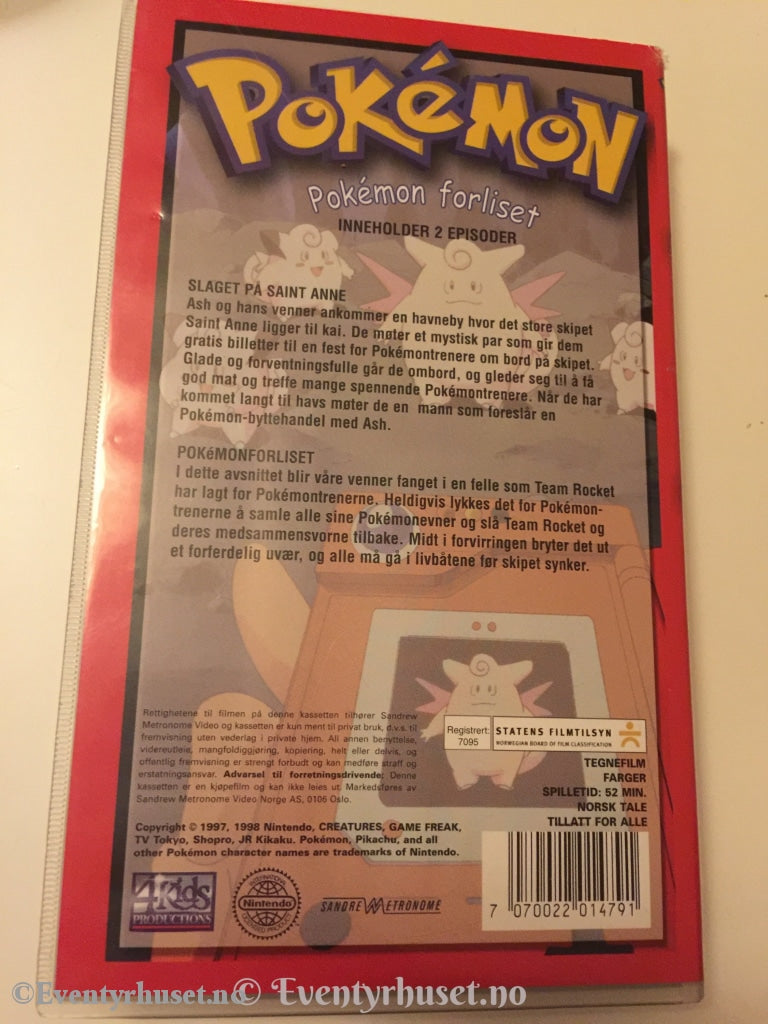 Pokémon 08. Forliset. 1998. Vhs. Vhs