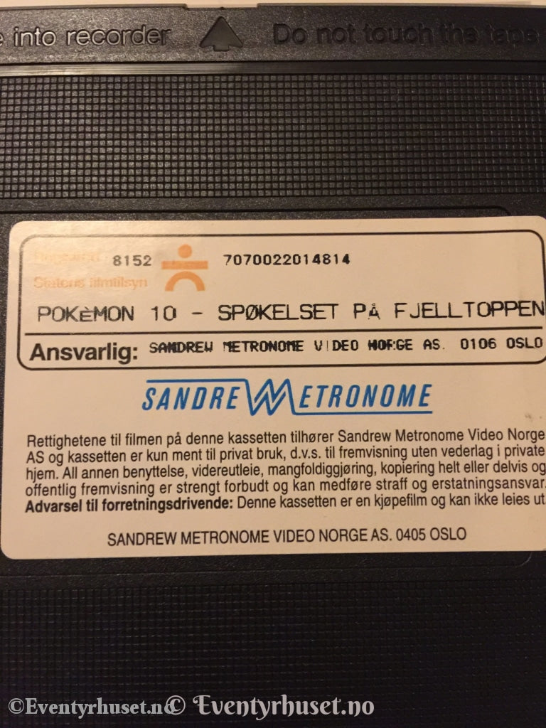 Pokémon 10. Spøkelset På Fjelltoppen. 1998. Vhs. Vhs
