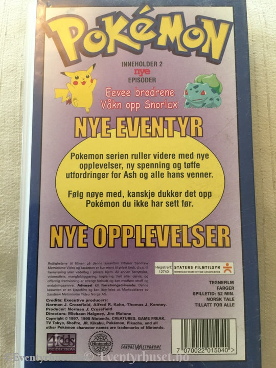 Pokémon 19. Våkn Opp Snorlax. Vhs. Vhs