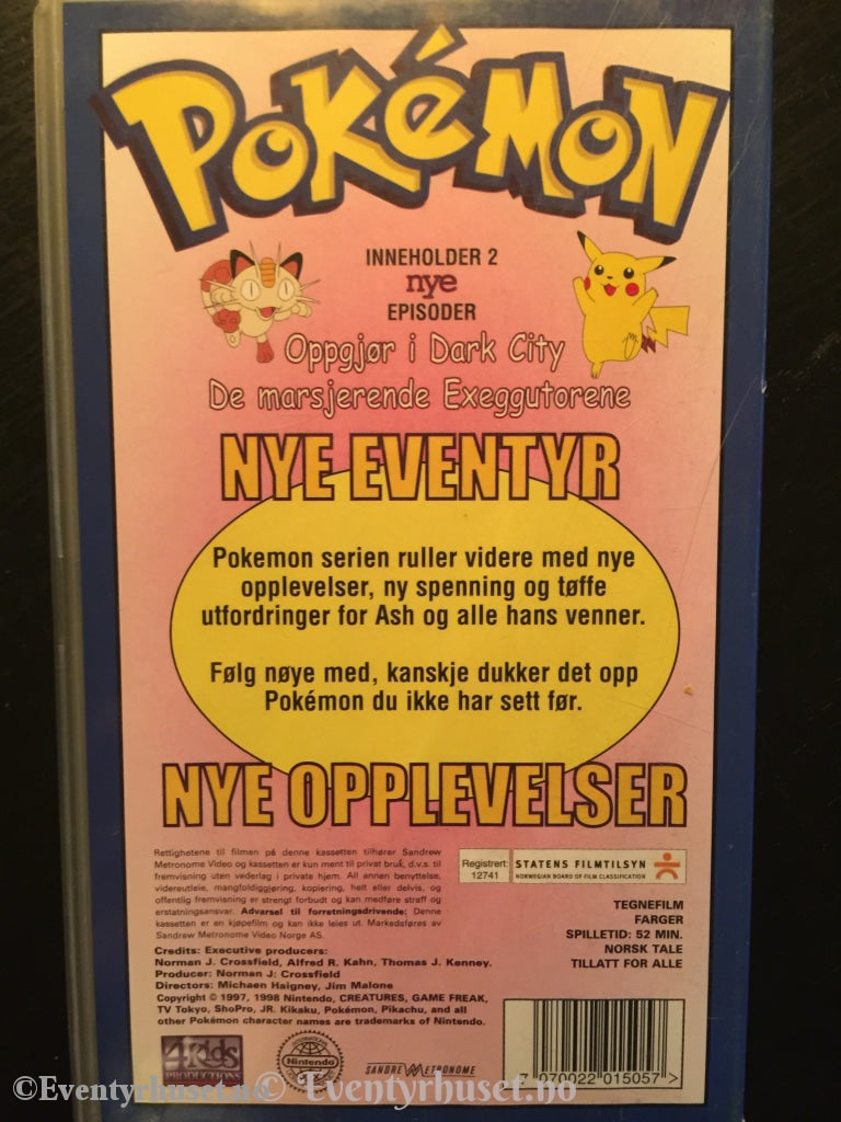 Pokémon 20. Oppgjør I Dark City. Vhs. Vhs