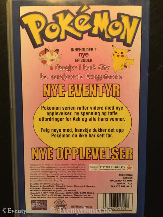 Pokémon 20. Oppgjør I Dark City. Vhs. Vhs