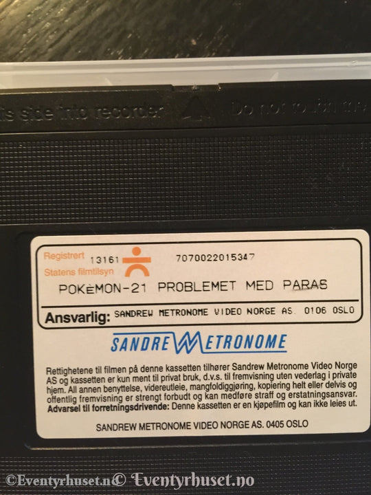 Pokémon 21. Problemet Med Paras. Vhs. Vhs