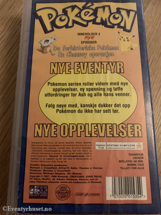 Pokémon 22. De Forhistoriske Pokémon. Vhs. Vhs