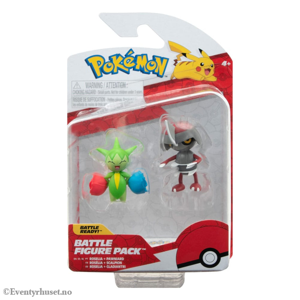 Pokémon Battle Figure Pack Mini Figure 2-Pack Pawniard Roselia 5 cm Toys