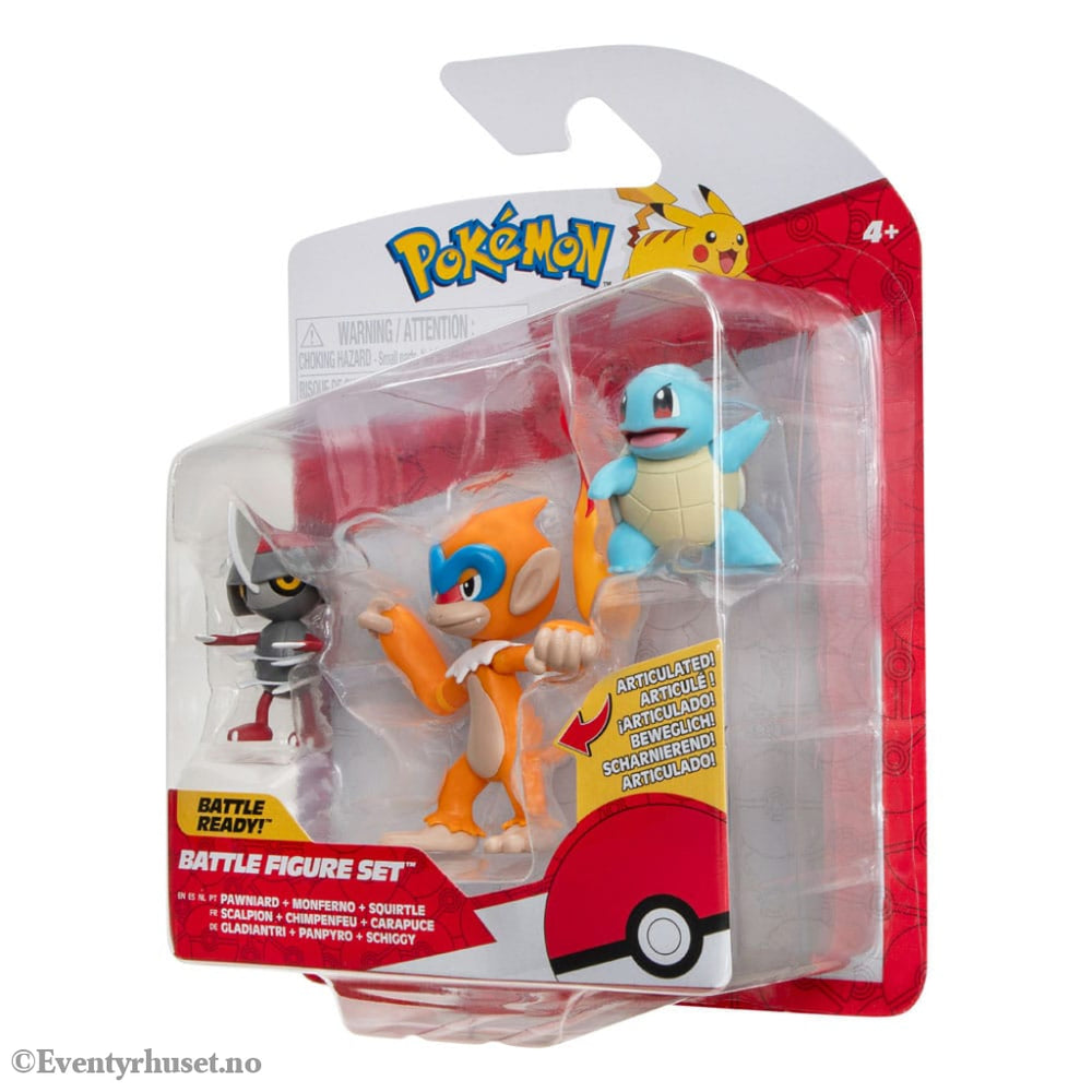 Pokémon Battle Figure Set 3-Pack Pawniard Squirtle #1 Monferno 5 cm Toys