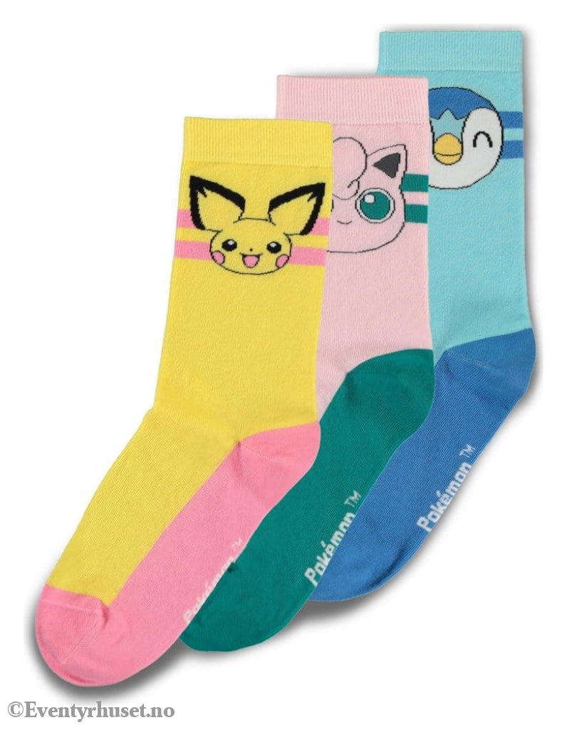 Pokémon Socks 3-Pack Crew 39-42 Fashion & Accessories