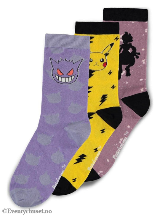 Pokémon Socks 3-Pack Crew 43-46 Fashion & Accessories