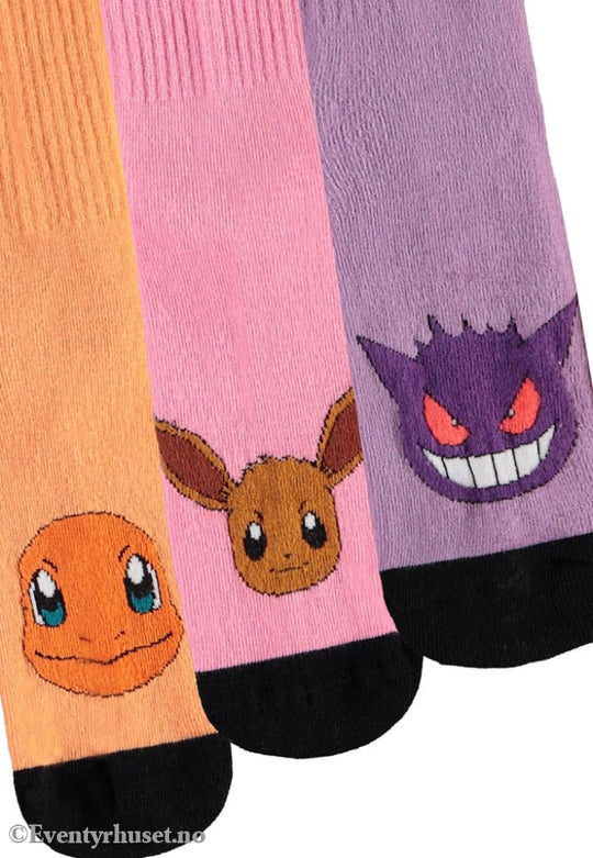 Pokémon Socks 3-Pack Heads Colormix 35-38 Fashion & Accessories