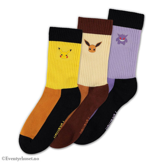 Pokémon Socks 3-Pack Starter Pokémon 39-42 Fashion & Accessories