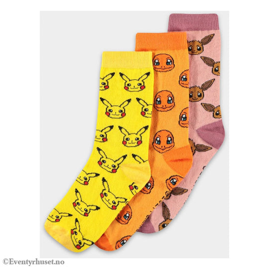 Pokémon Socks 3-Pack Three Icons 35-38 Fashion & Accessories