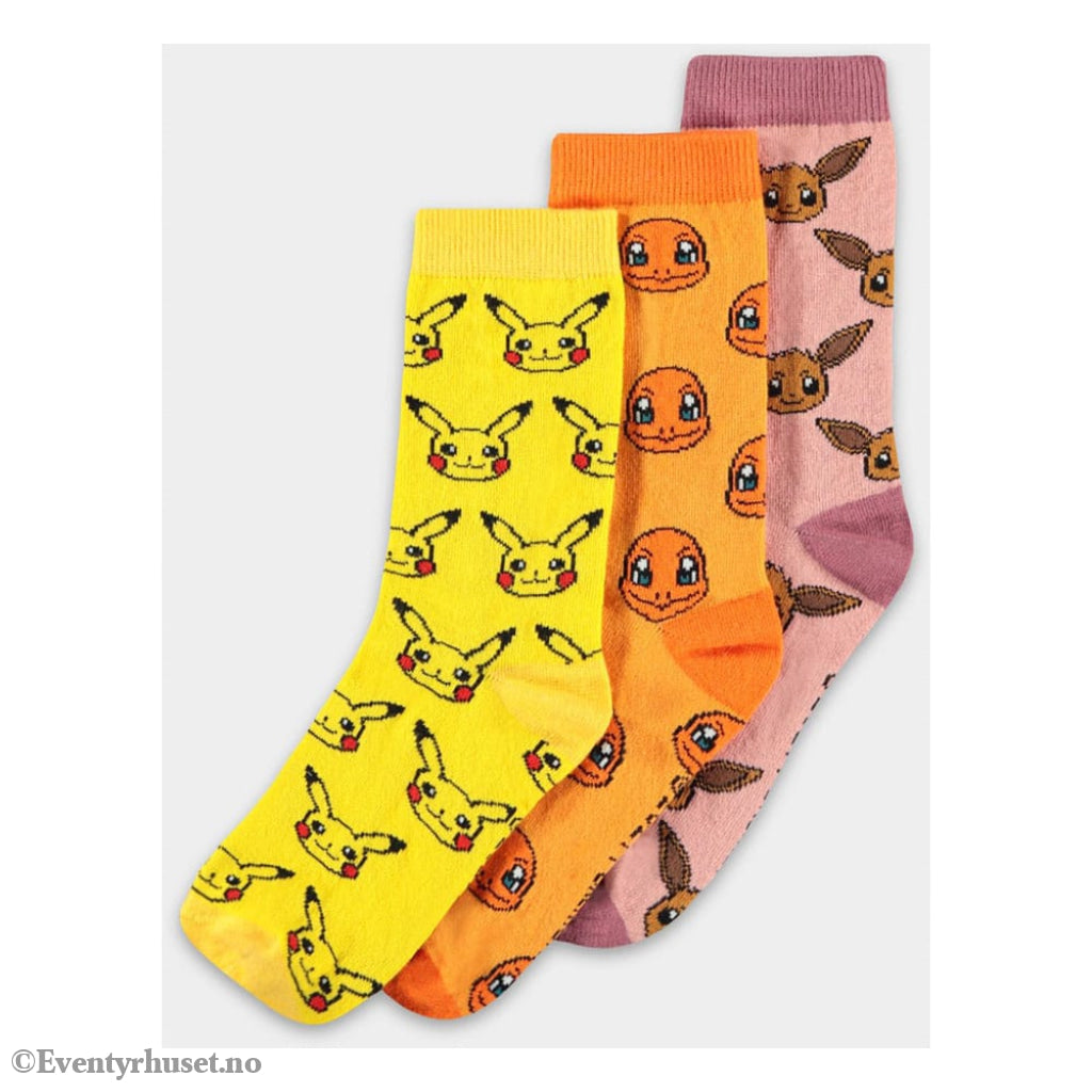 Pokémon Socks 3-Pack Three Icons 35-38 Fashion & Accessories
