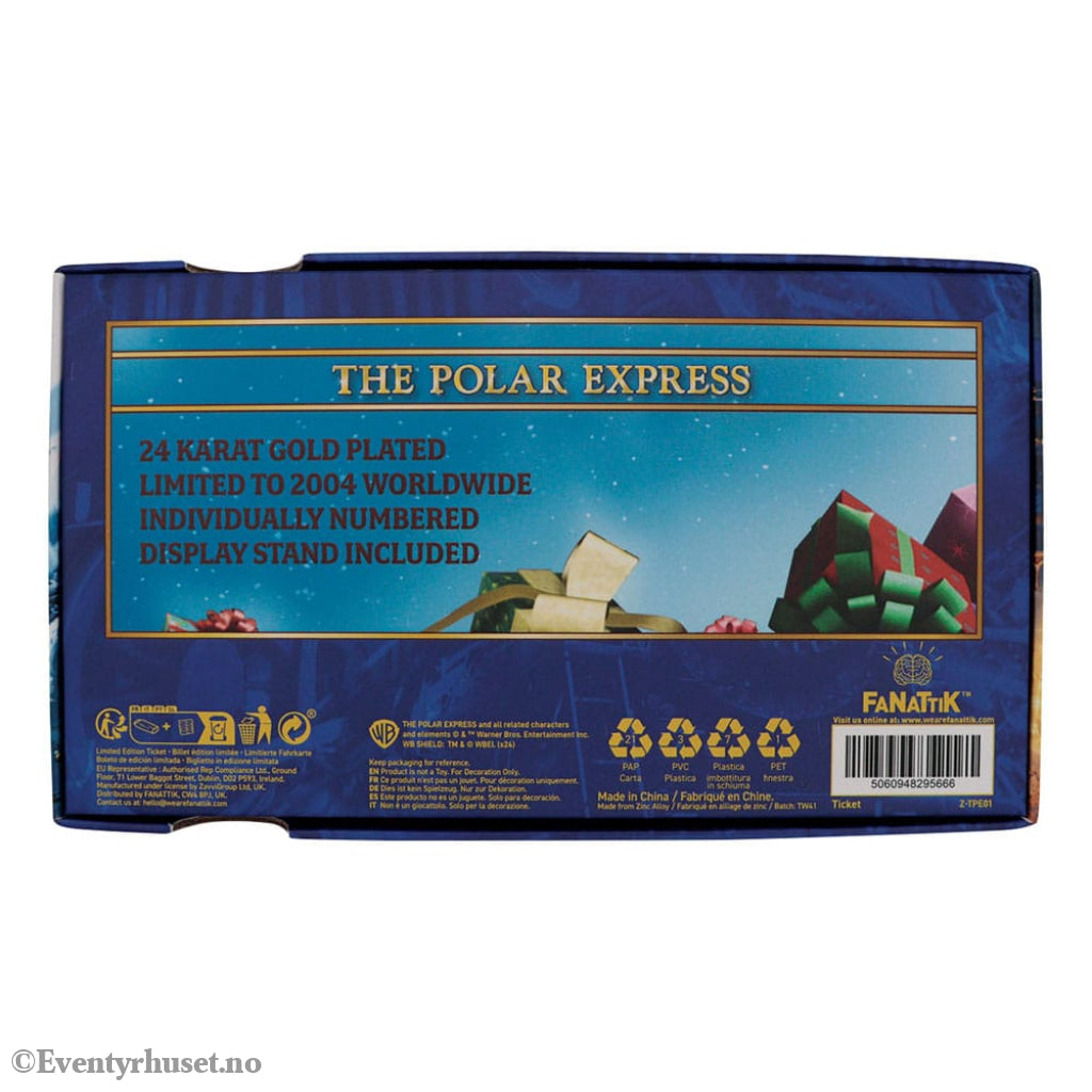 Polar Express Replica Train Ticket 24k Gold Plated Limited Edition Collectibles