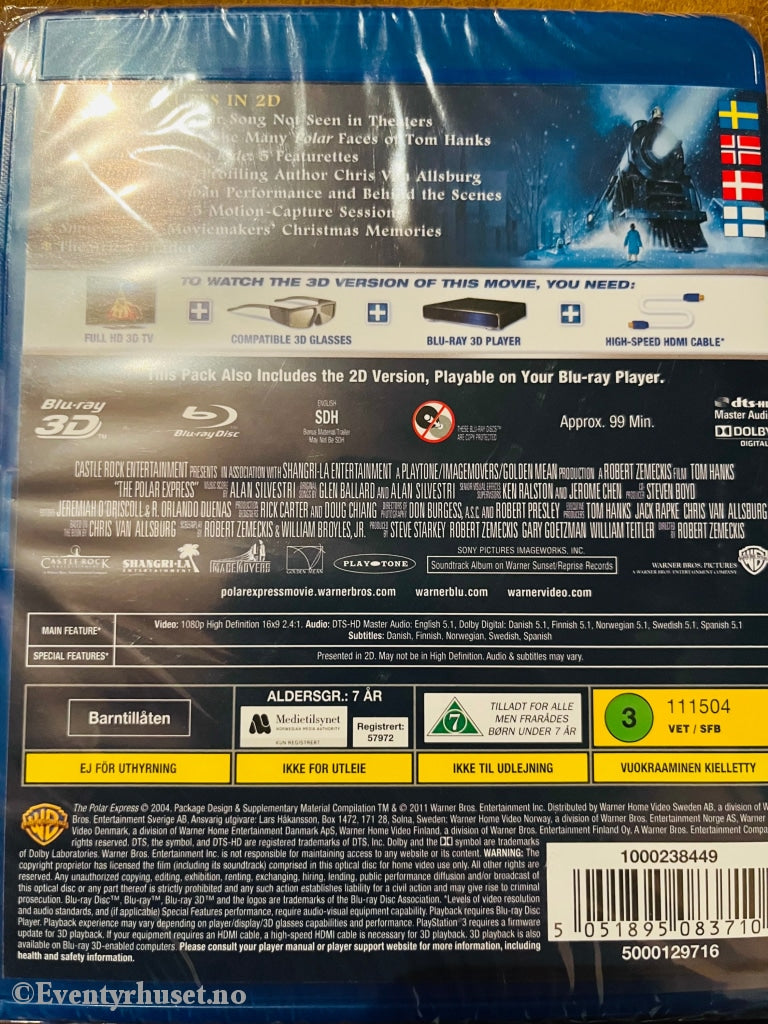 Polarekspressen 3D. Blu-Ray. Ny I Plast! Blu-Ray Disc