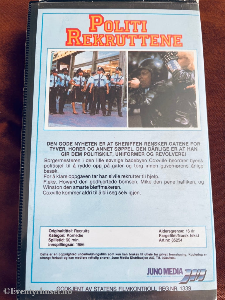 Politirekruttene. 1986. Vhs. Vhs