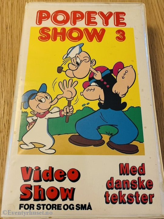 Popeye Show 3. Videoshow For Store Og Små. Vhs Big Box. Dansk Tekst.