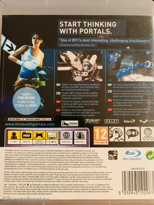 Portal 2. Ps3. Ps3