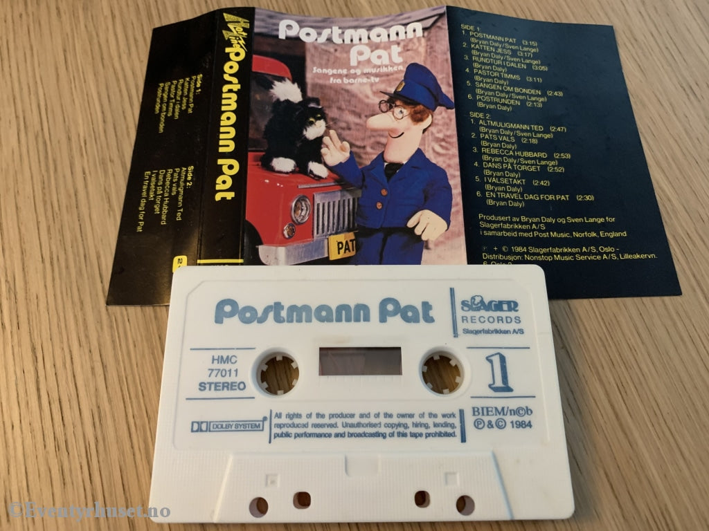 Postmann Pat. 1984. Sangene Og Musikken Fra Barne-Tv. Hvit Kassett. Kassett (Mc)