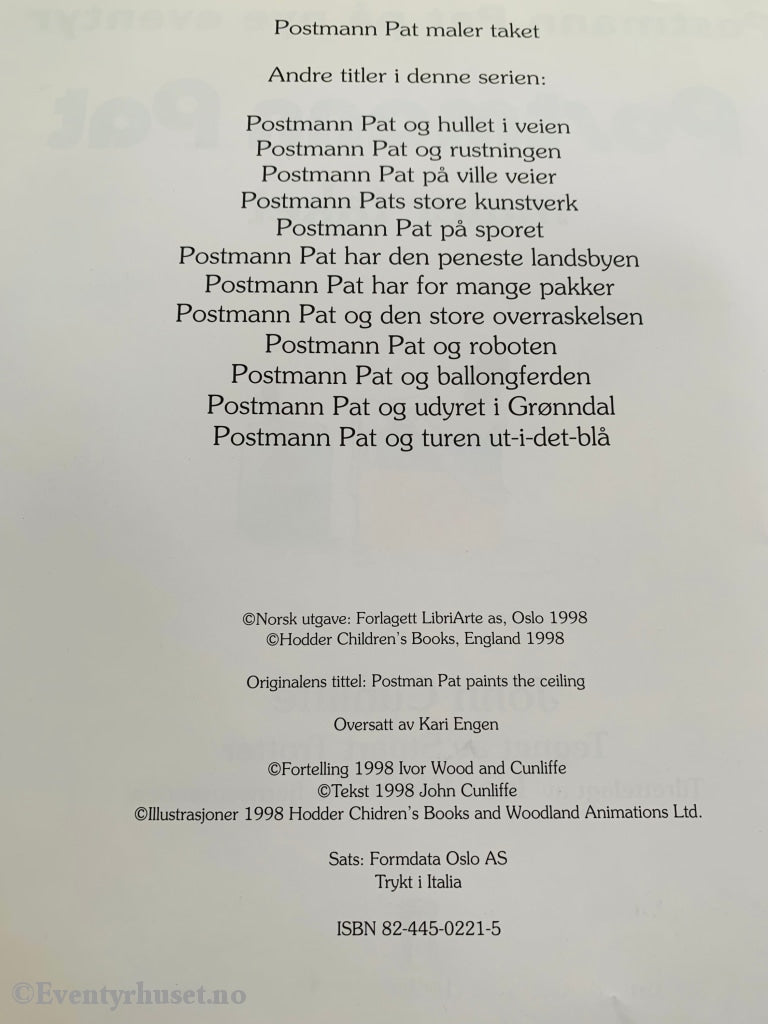 Postmann Pat På Nye Eventyr. 1998. Maler Taket. Fortelling