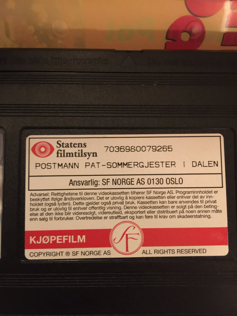 Postmann Pat. Sommergjester I Dalen. 1987. Vhs. Vhs