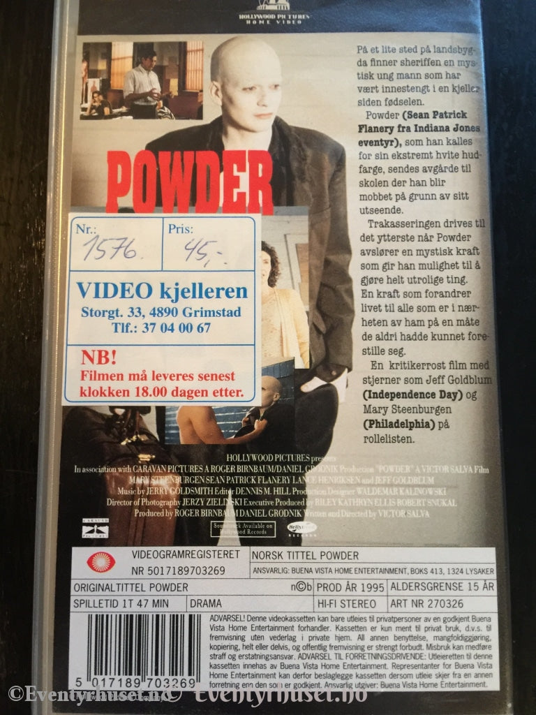 Powder. 1995. Vhs. Vhs