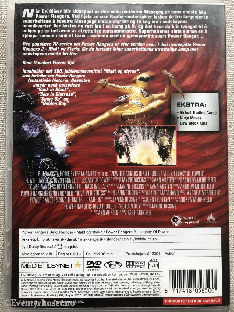 Power Rangers. Dino Thunder. Makt Og Styrke. Vol. 2. 2004. Dvd. Dvd