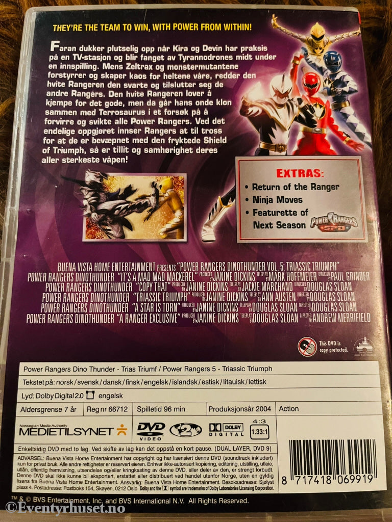 Power Rangers. Dino Thunder. Vol. 5. Trias Triumf. 2004. Dvd Leiefilm.