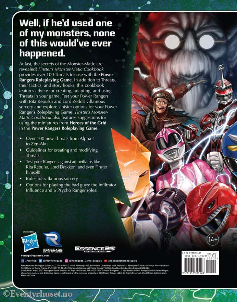 Power Rangers RPG book Finster’s Monster-Matic Cookbook Sourcebook *Englische Version* Games