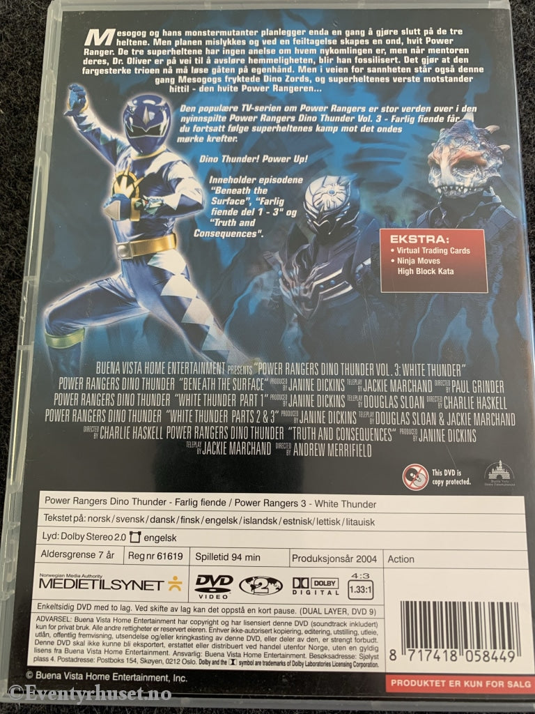 Power Rangers Vol. 3. Farlig Fiende. 2003. Dvd. Dvd