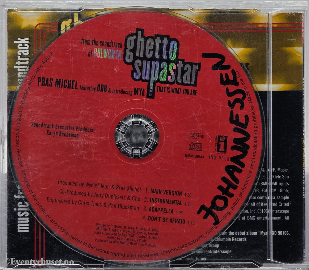 Pras Michel ft. ODB & Mya (1998) "Ghetto Supastar". CD-singel.