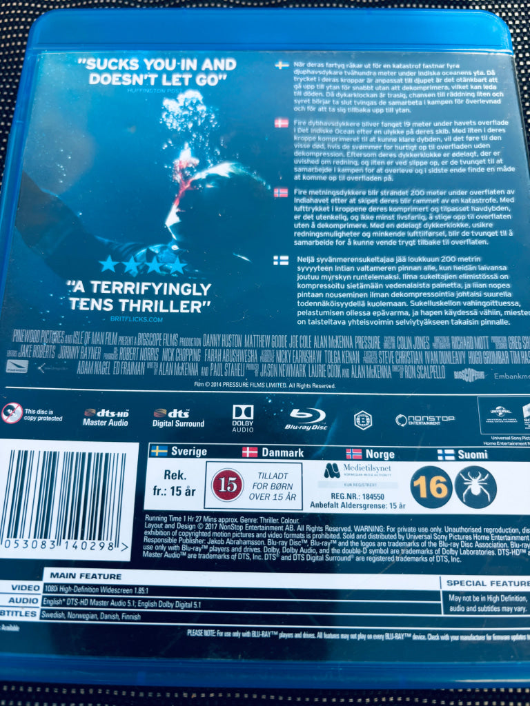 Pressure. Blu-ray Disc.