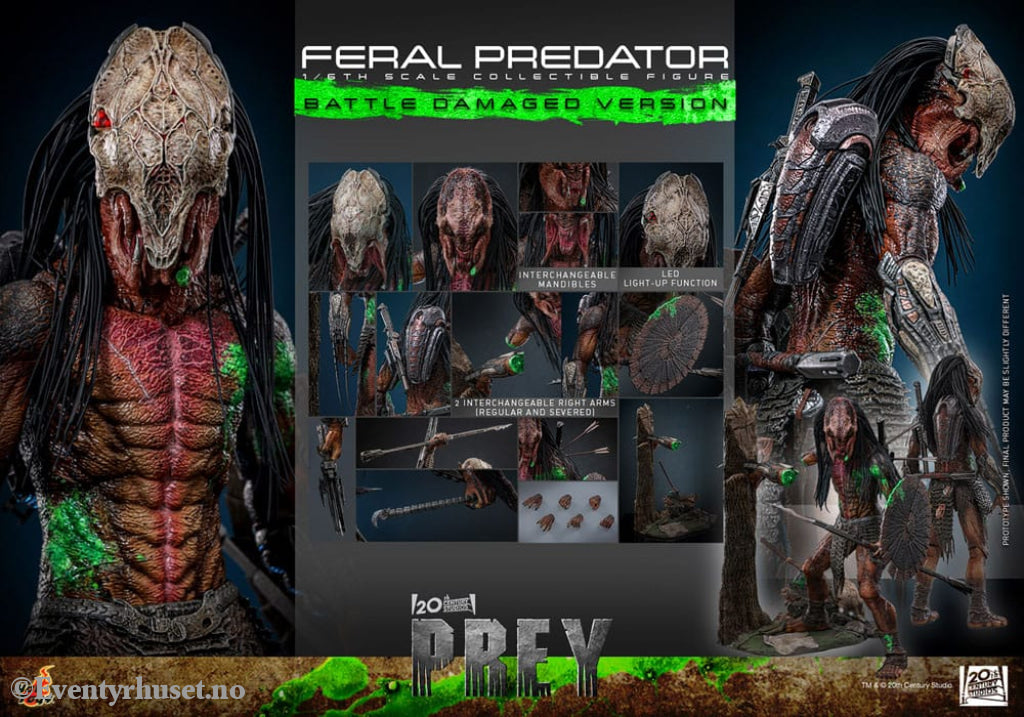 Prey Action Figure 1/6 Feral Predator (Battle Damaged Version) 37 cm Toys