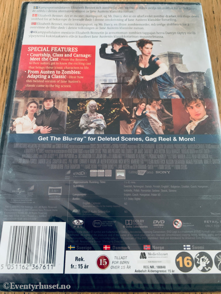 Pride and Prejudice and Zombies (2016). DVD.
