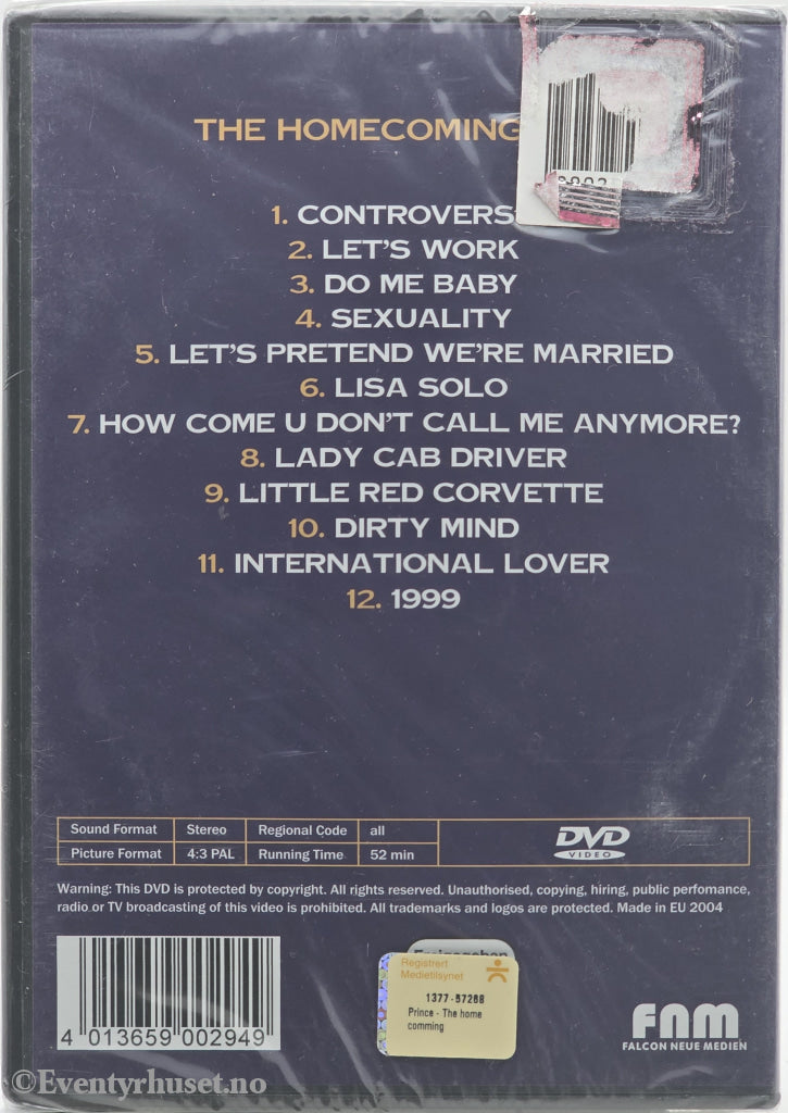 Prince and the Revolution – The Homecoming. 1999. DVD. Ny i plast!
