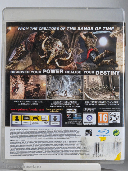 Prince of Persia: The Forgotten Sands . PS3.