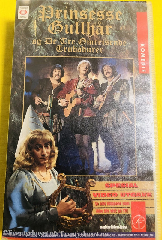 Prinsesse Gullhår Og De Tre Omreisende Trubadurer. 1997. Vhs. Vhs