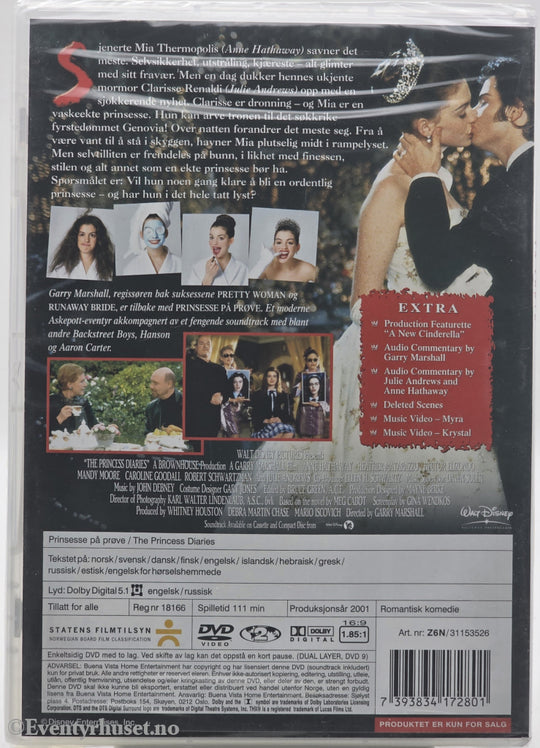 Prinsesse på Prøve . 2001 . DVD. Ny i plast!