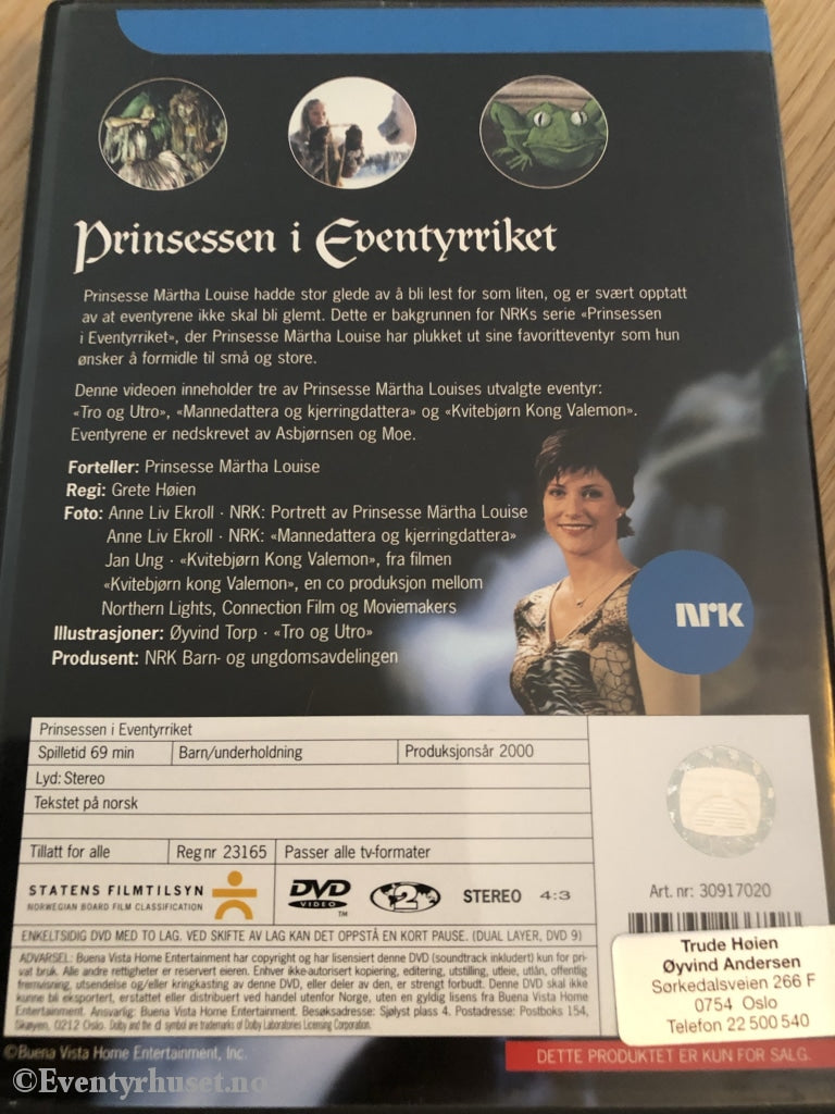 Prinsessen I Eventyrriket. 2000. Dvd. Dvd