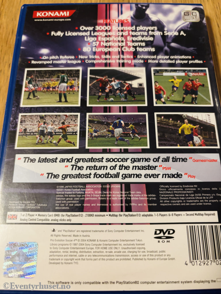 Pro Evolution Soccer 4. PS2-spill
