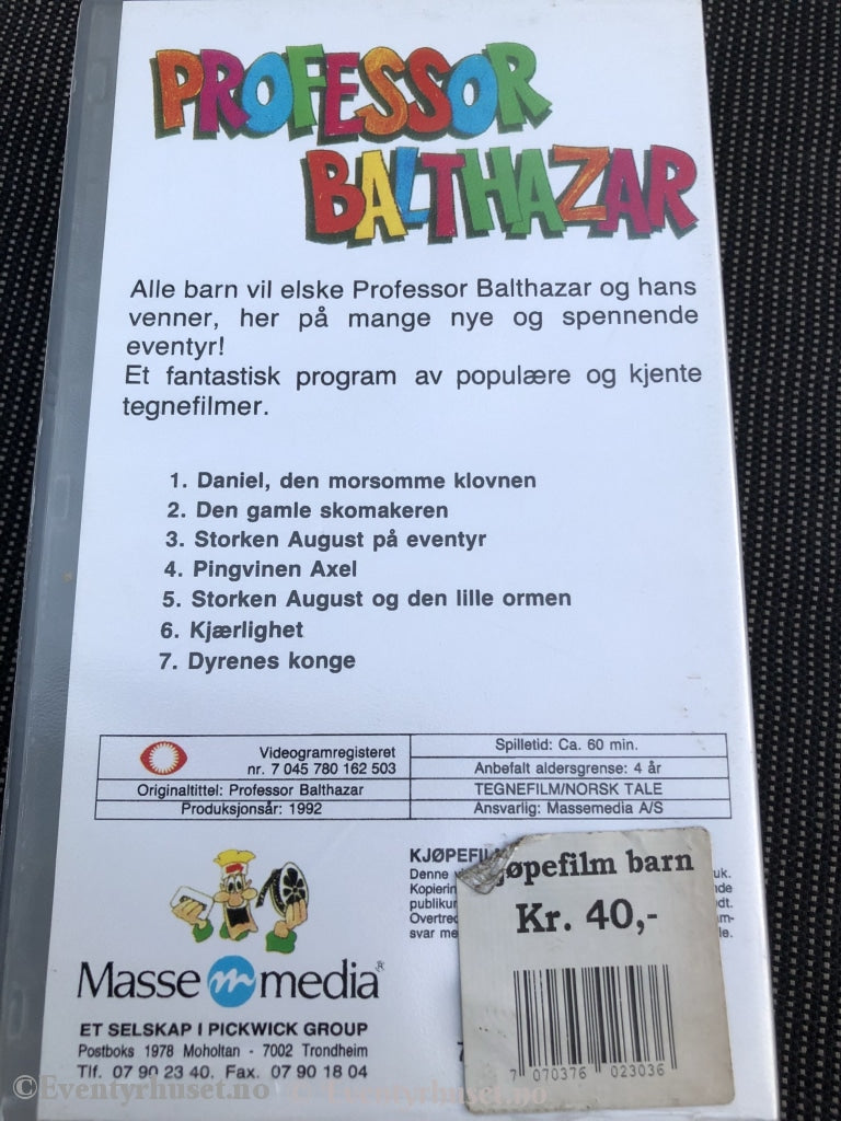 Professor Balthazar. 1992. Vhs. Vhs