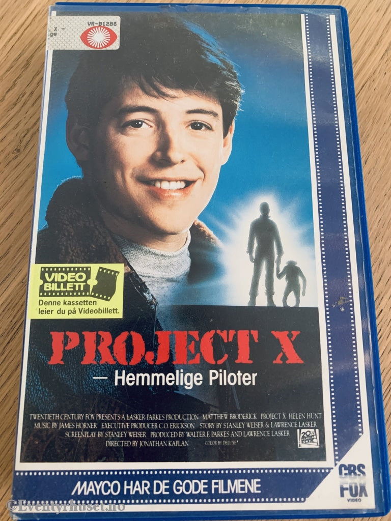 Project X - Hemmelige Piloter. 1987. Vhs Big Box.
