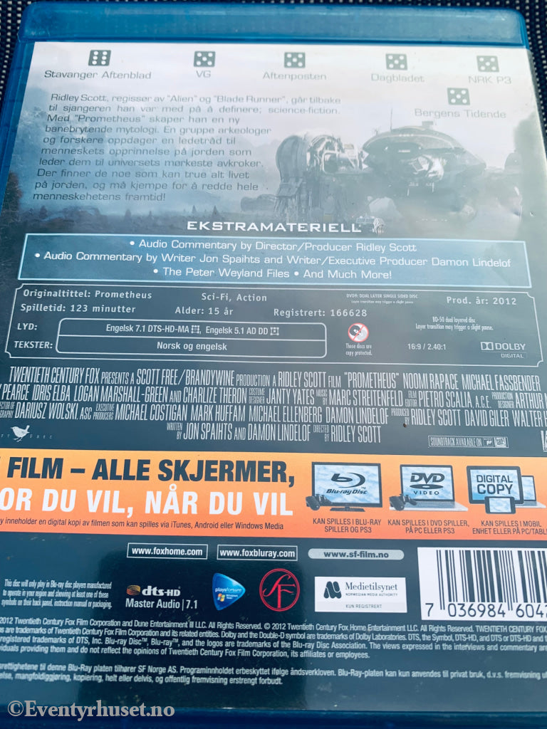 Prometheus. 2012. Blu-Ray. Blu-Ray Disc