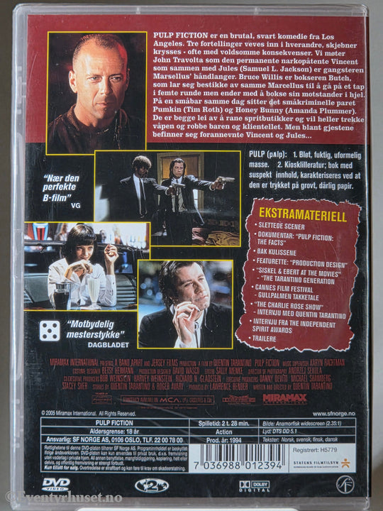 Pulp Fiction (1994). DVD. Ny i plast!