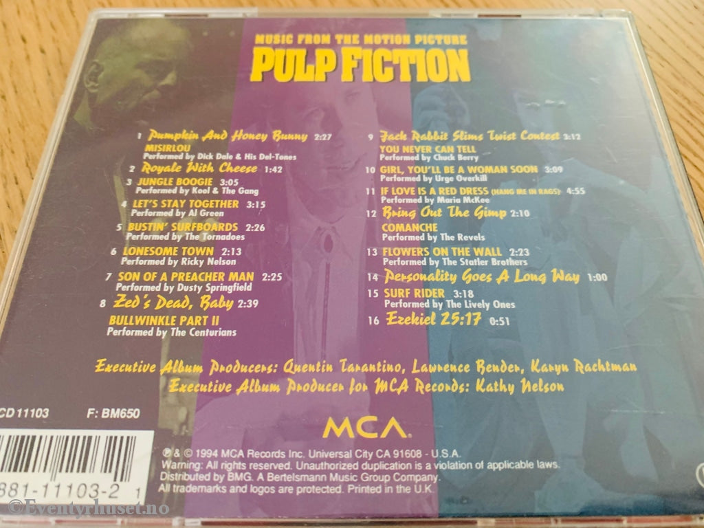 Pulp Fiction (Music From The Motion Picture). 1994. Cd. Cd