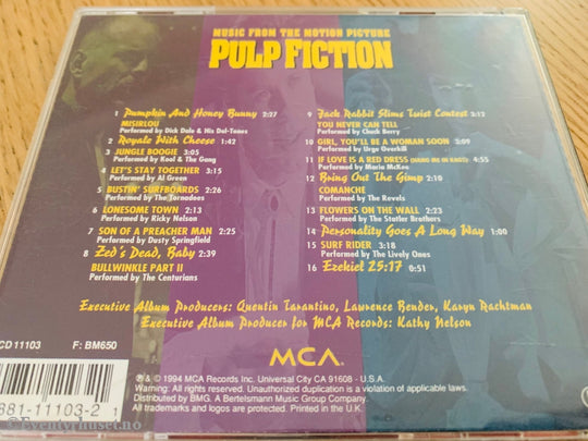 Pulp Fiction (Music From The Motion Picture). 1994. Cd. Cd