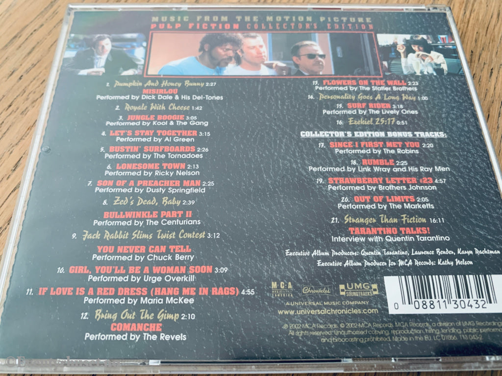 Pulp Fiction – Music From The Motion Picture (Collector's Edition). 1994. CD.