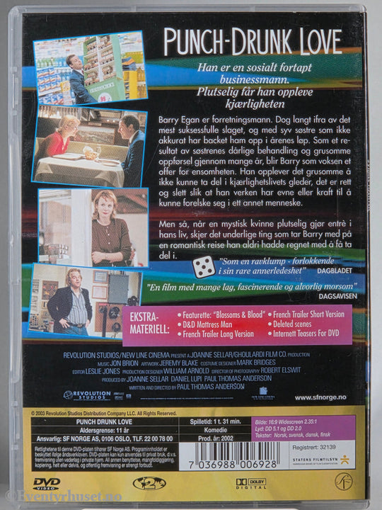 Punch-Drunk Love – Svimle hjerter. 2002. DVD.