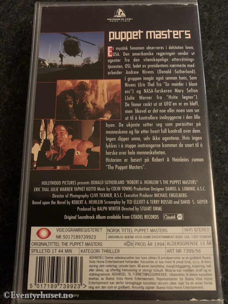 Puppet Masters. 1994. Vhs. Vhs
