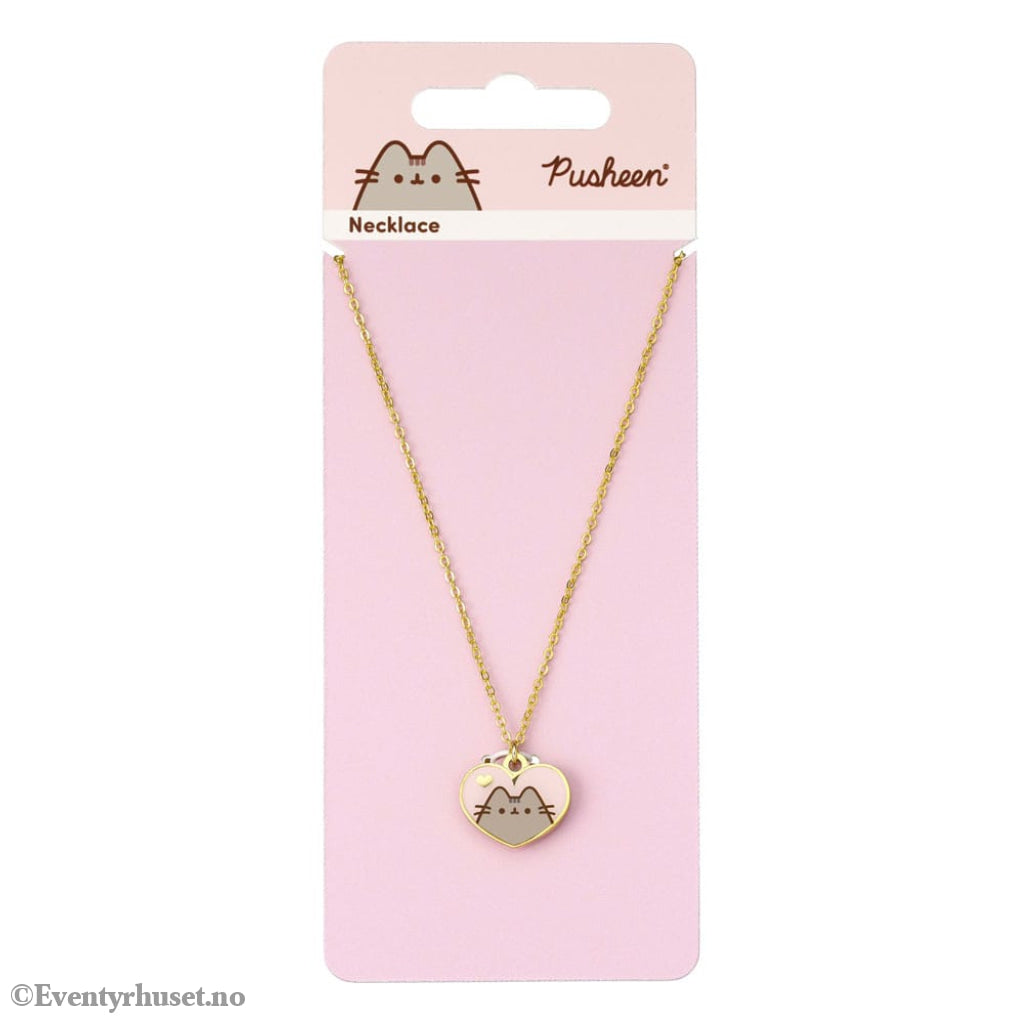 Pusheen Pendant & Necklace Pink and Gold Heart Fashion & Accessories
